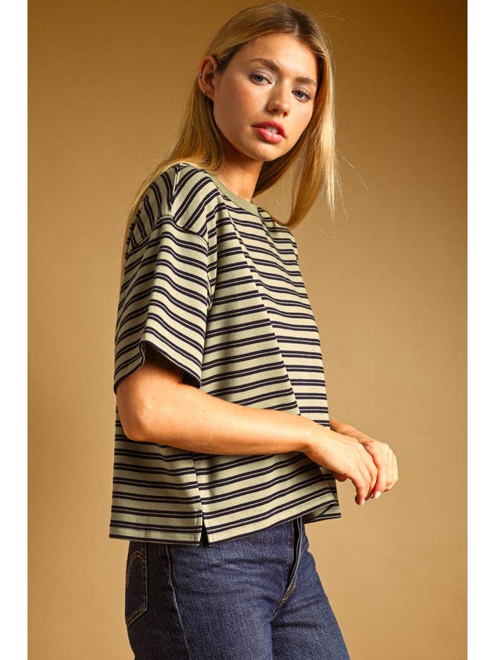 KEEN THE LABEL Christine Double-Striped Tee