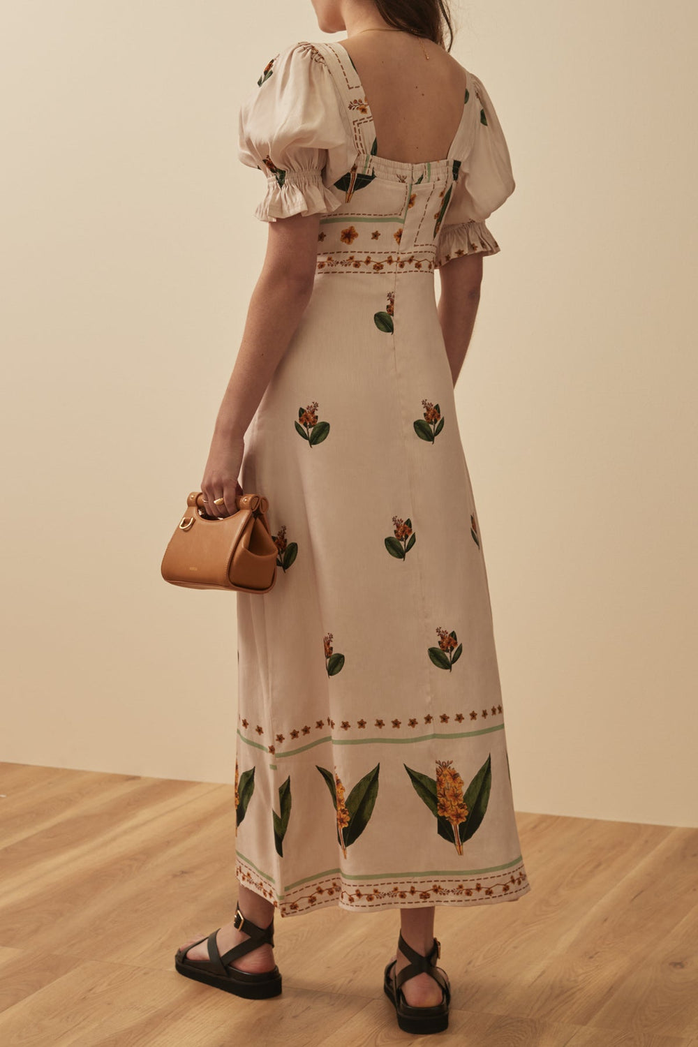 SANCIA Camilla Puff Sleeve Midi Dress-The Shop Laguna Beach