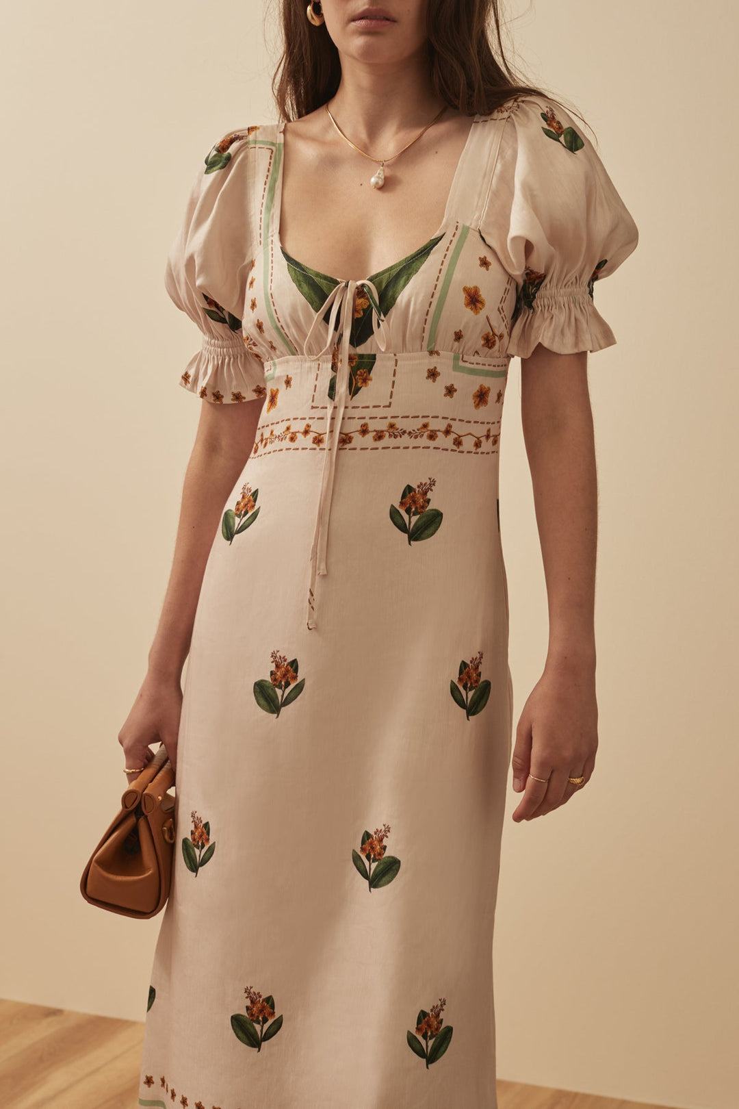 SANCIA Camilla Puff Sleeve Midi Dress-The Shop Laguna Beach