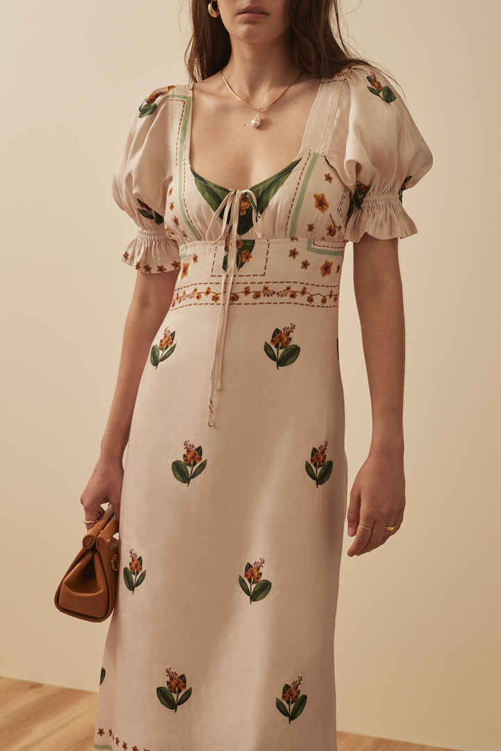 SANCIA Camilla Puff Sleeve Midi Dress-The Shop Laguna Beach