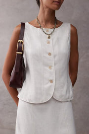 SANCIA The Botia Buttoned Sleeveless Top-The Shop Laguna Beach