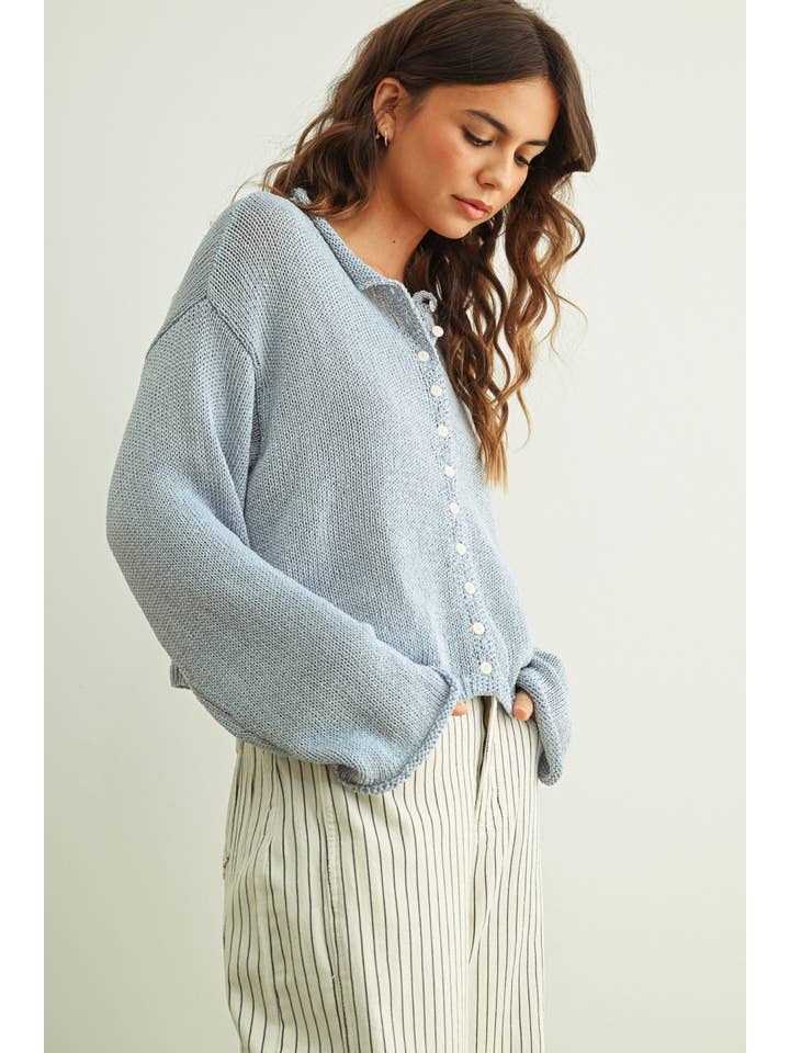 KEEN THE LABEL Hadley Rolled-Edge Cardigan - More Colors Available-The Shop Laguna Beach