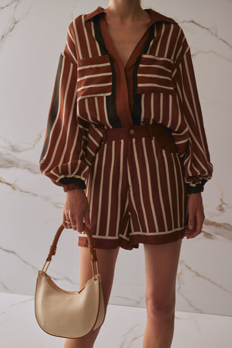 SANCIA THE LABEL Trista Stripe Shorts-The Shop Laguna Beach