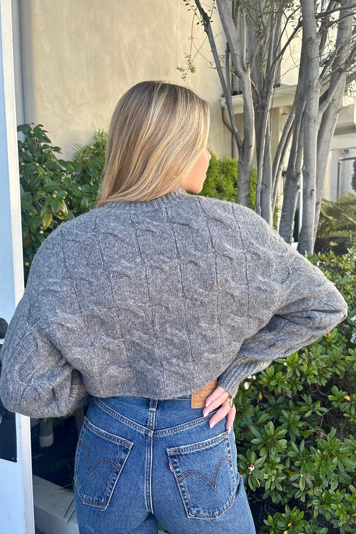 KEEN THE LABEL Remington Cableknit Crop Sweater-The Shop Laguna Beach