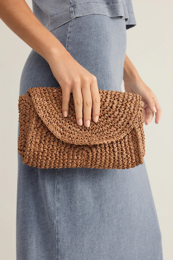 Z SUPPLY Sand Dollar Mini Straw Purse - More Colors Available-The Shop Laguna Beach