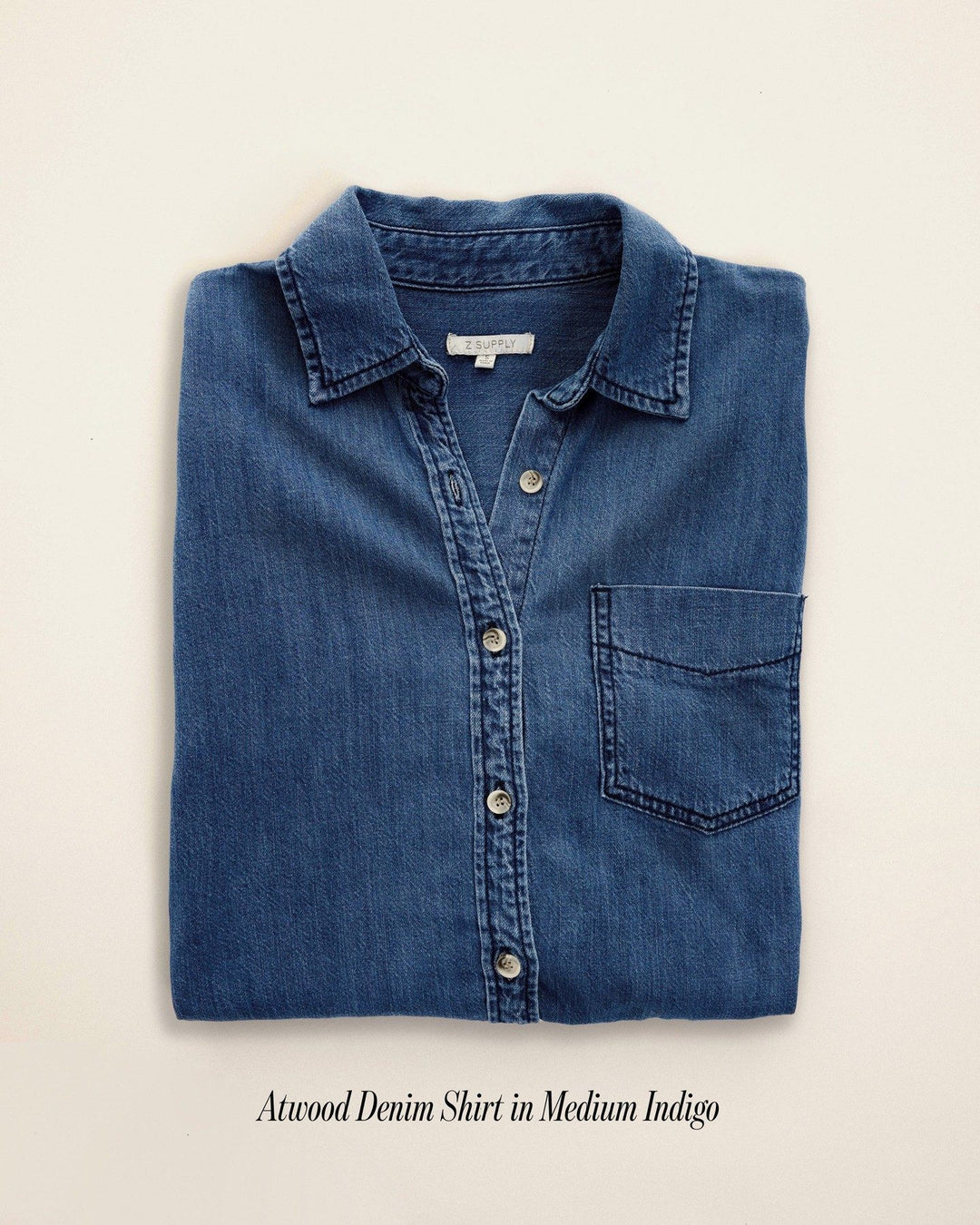 Z SUPPLY Atwood Lightweight Denim Buttoned Shirt-The Shop Laguna Beach