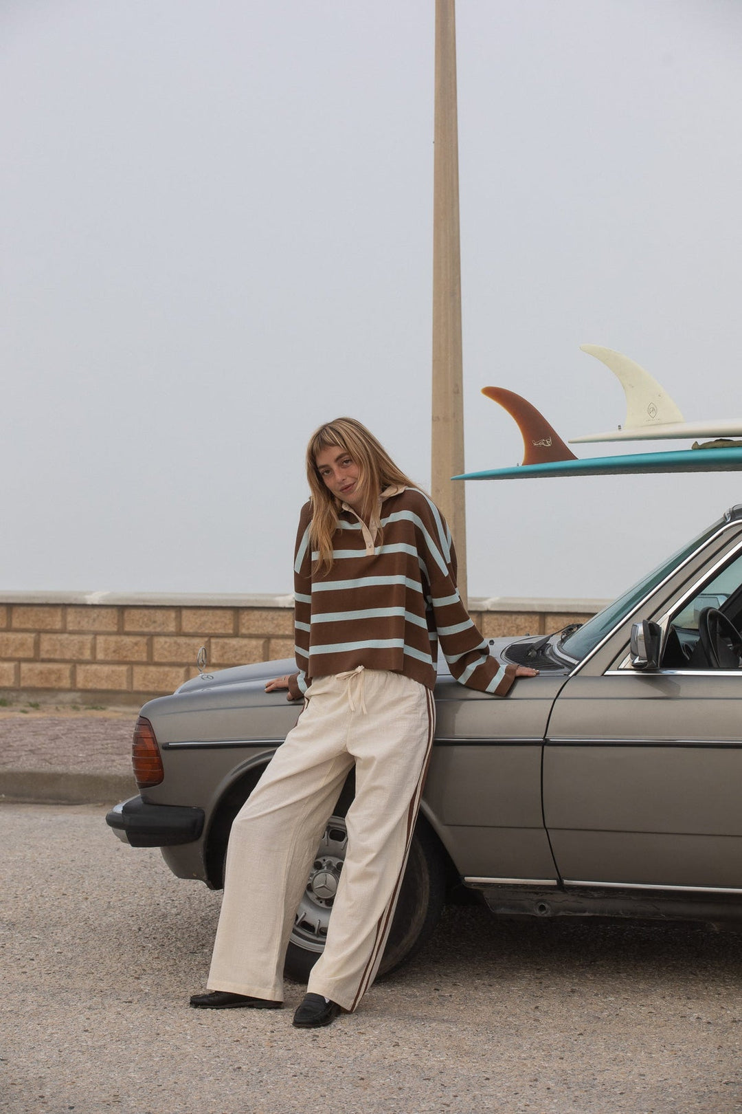 RHYTHM Rugby Polo Stripe Sweater-The Shop Laguna Beach