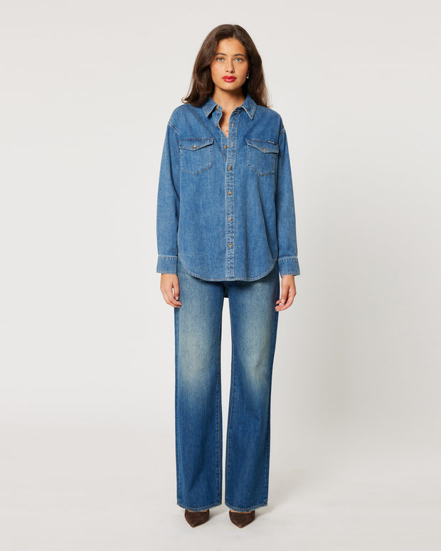 ROLLAS Classic Worn Denim Shirt-The Shop Laguna Beach