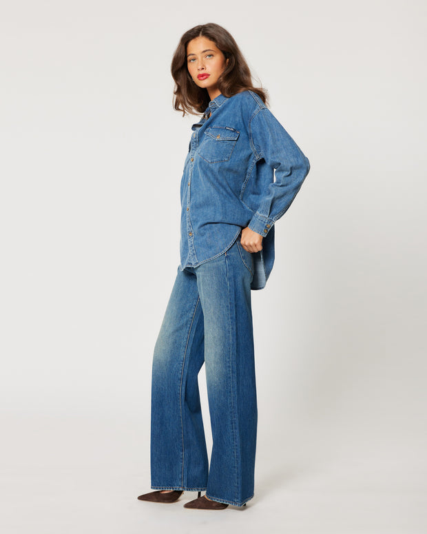 ROLLAS Classic Worn Denim Shirt-The Shop Laguna Beach