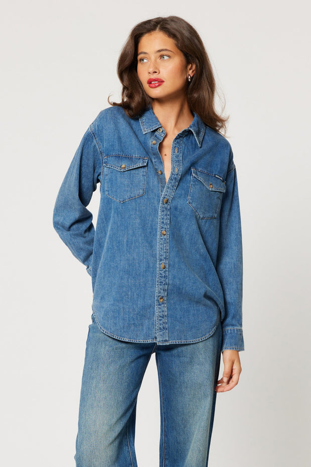 ROLLAS Classic Worn Denim Shirt-The Shop Laguna Beach
