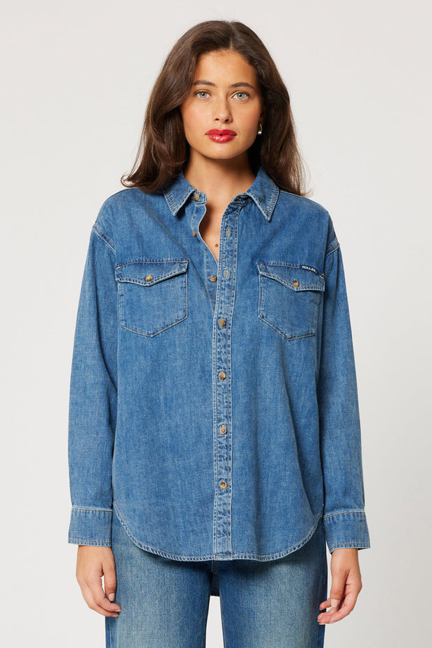 ROLLAS Classic Worn Denim Shirt-The Shop Laguna Beach