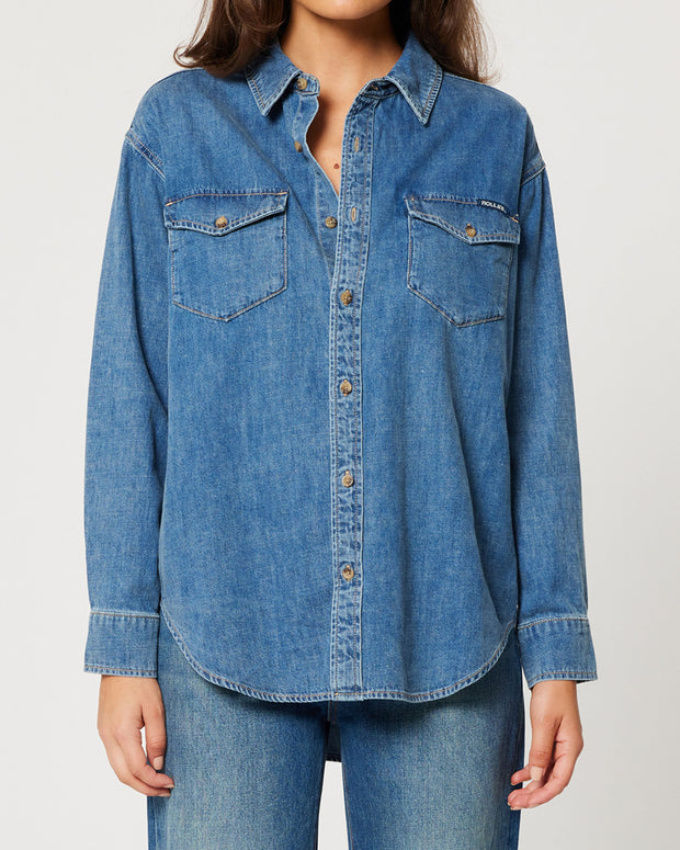 ROLLAS Classic Worn Denim Shirt-The Shop Laguna Beach