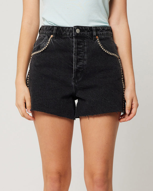 ROLLAS X ACDC Mirage Stud Denim Short - Thunderstud-The Shop Laguna Beach