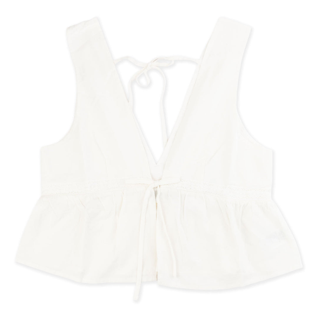 RHYTHM Annabelle Lace Trim Tie Top