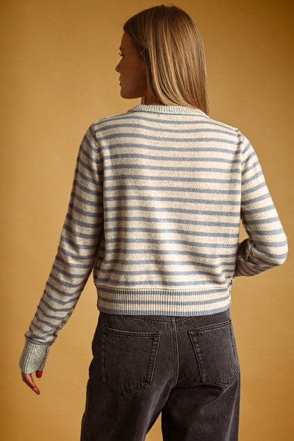 KEEN THE LABEL Carolyn Striped Cardigan Sweater