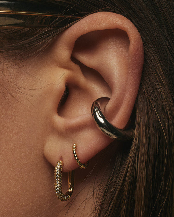 LUV AJ Pave Chain Link Huggies-The Shop Laguna Beach