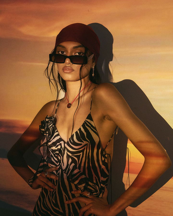 LUV AJ Sunset Stone Cord Necklace - Gold/Red-The Shop Laguna Beach