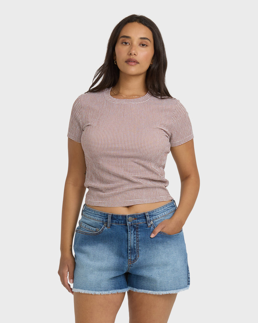 BILLABONG Checked Out Knit Tee-The Shop Laguna Beach