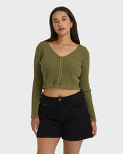 BILLABONG Paxton Long Sleeve Crop Tee-The Shop Laguna Beach