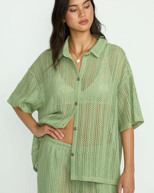BILLABONG Largo Coverup Knit Shirt-The Shop Laguna Beach
