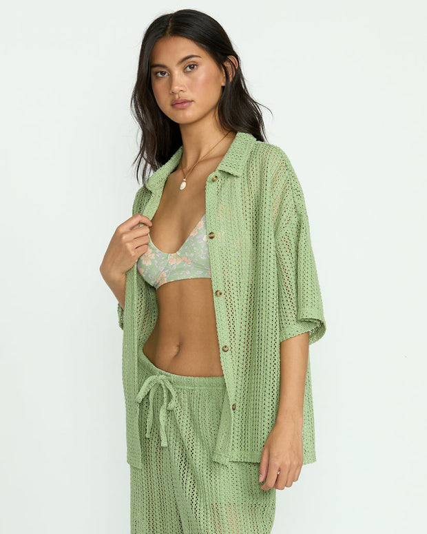 BILLABONG Largo Coverup Knit Shirt-The Shop Laguna Beach