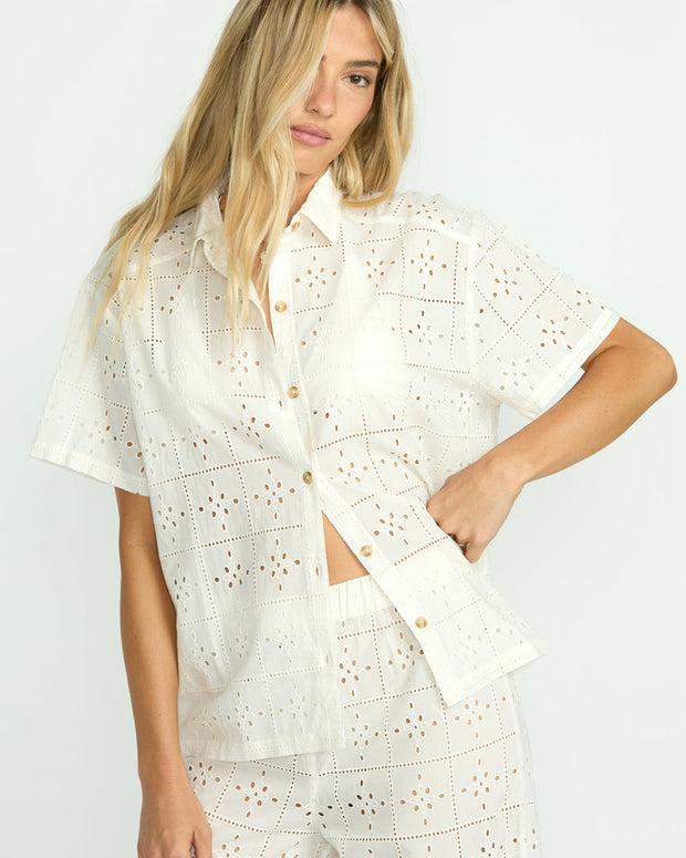 BILLABONG Eyelet Crush Coverup Shirt-The Shop Laguna Beach