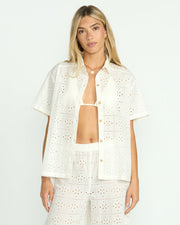 BILLABONG Eyelet Crush Coverup Shirt-The Shop Laguna Beach