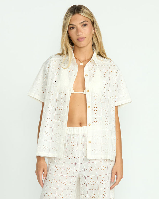 BILLABONG Eyelet Crush Coverup Shirt-The Shop Laguna Beach