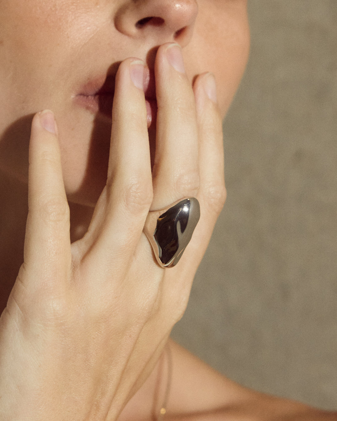 LUV AJ Liquid Metal Statement Ring - Gold & Silver Available-The Shop Laguna Beach