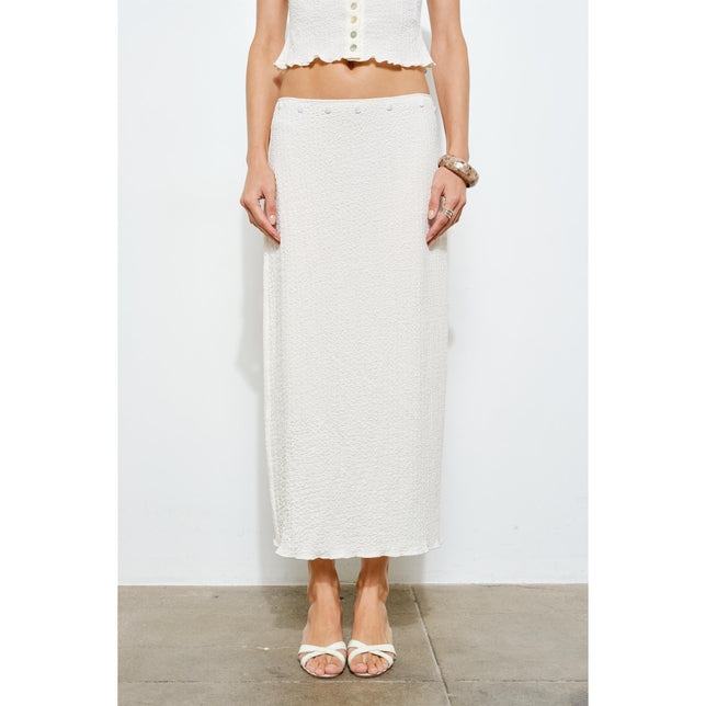 KEEN THE LABEL Scottie Textured Button Maxi Skirt - More Colors Available-The Shop Laguna Beach