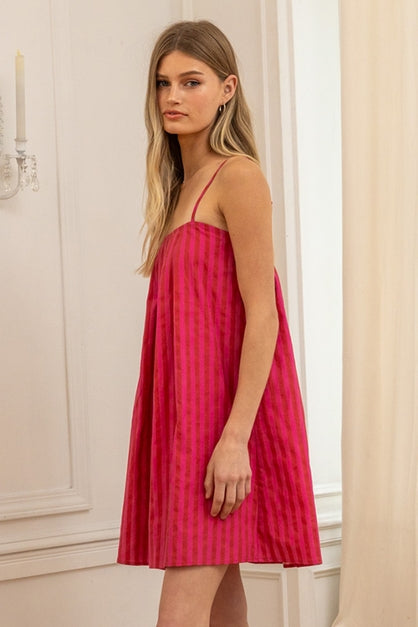 KEEN THE LABEL Luisa Striped Babydoll Mini Dress - More Colors Available-The Shop Laguna Beach