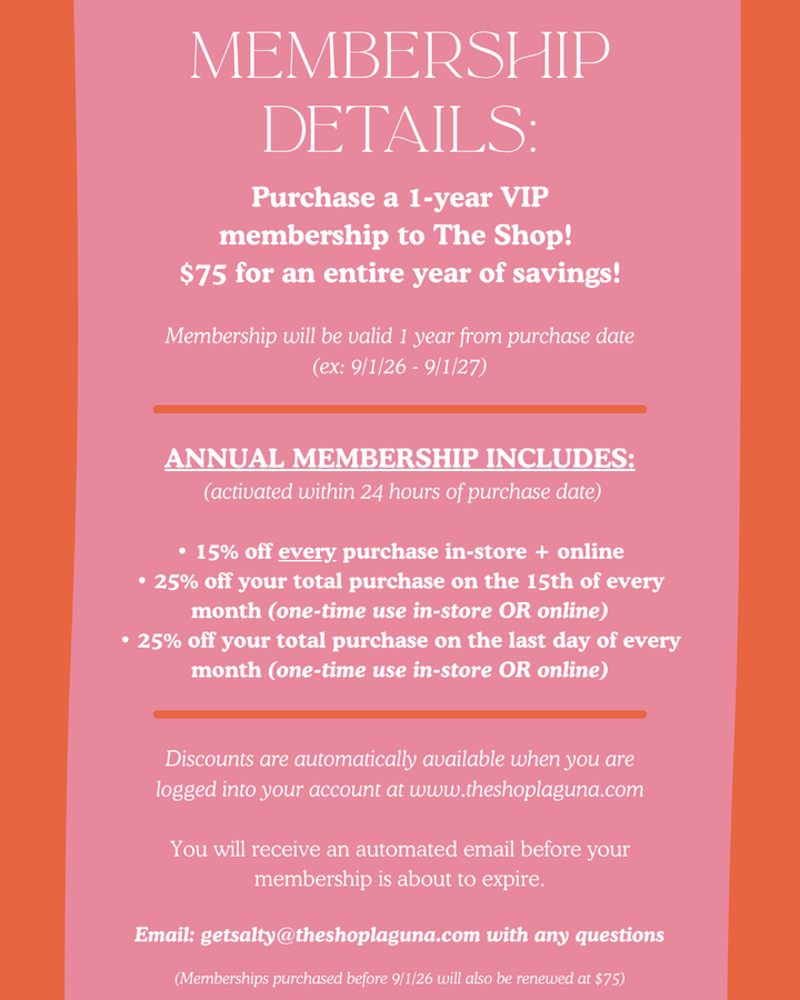 VIP ANNUAL MEMBERSHIP-The Shop Laguna Beach