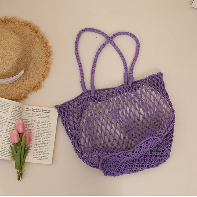 Simple Open-Weave Crochet Beach Bag - More Colors Available-The Shop Laguna Beach
