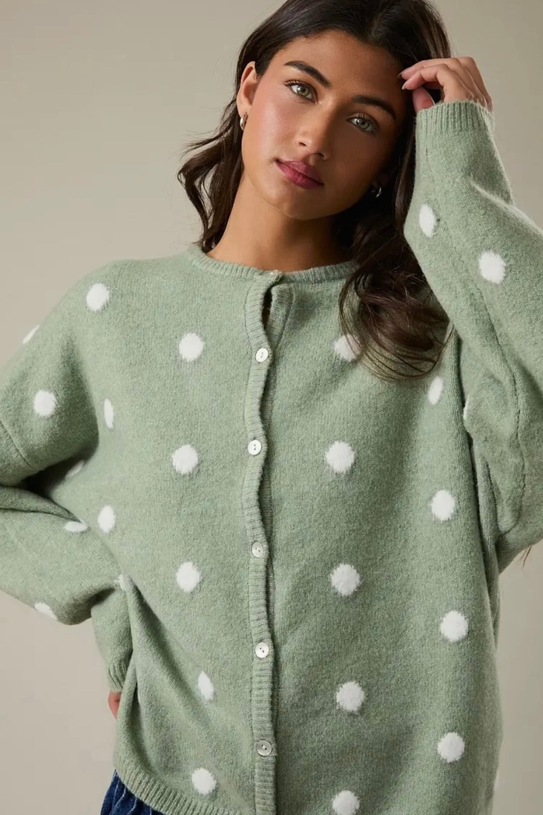 KEEN THE LABEL Acacia Polka Dot Cardigan-The Shop Laguna Beach