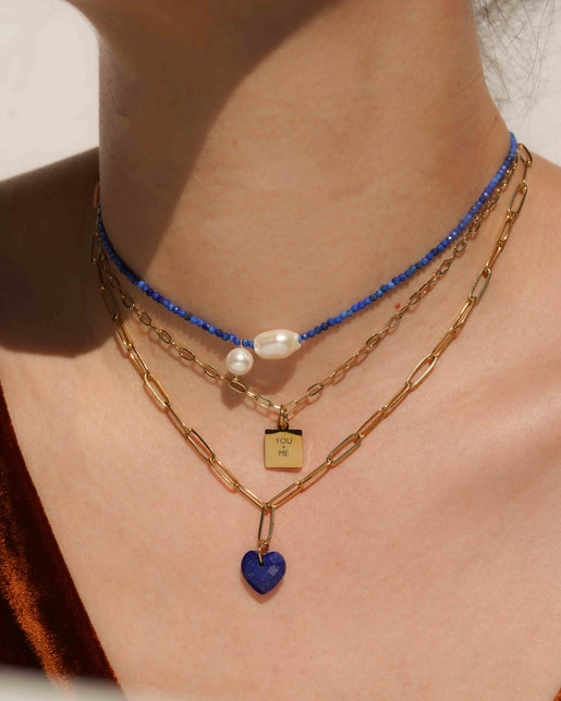 KOZAKH Ophelia Pearl Necklace - Lapis/Gold-The Shop Laguna Beach