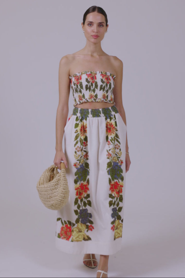 CLEOBELLA Ruby Smocked Floral Tube Top-The Shop Laguna Beach