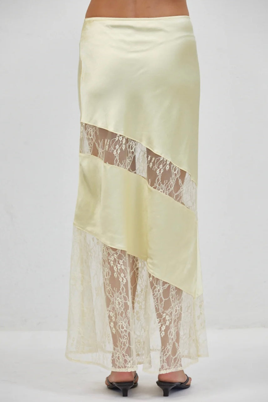 A. REN Sabrin Lace Inset Midi Skirt-The Shop Laguna Beach