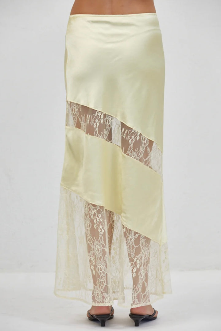 A. REN Sabrin Lace Inset Midi Skirt-The Shop Laguna Beach