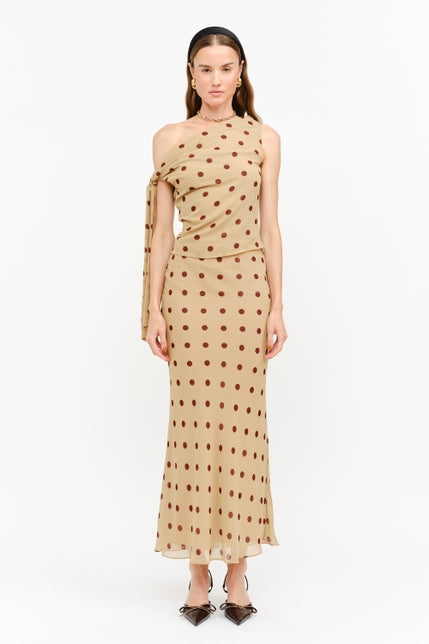 KEEN THE LABEL Misty Asymmetrical Polka Dot Top-The Shop Laguna Beach
