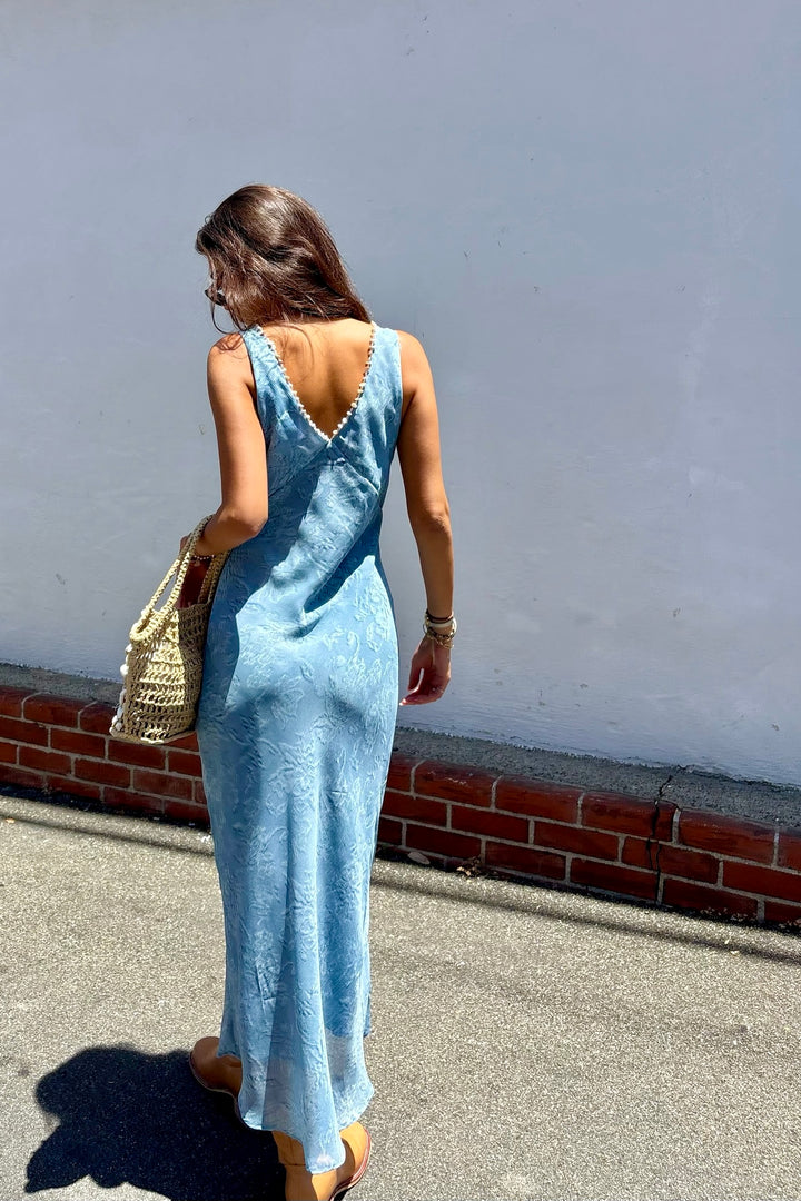 KEEN THE LABEL Ever Beaded V-Neck Maxi Dress