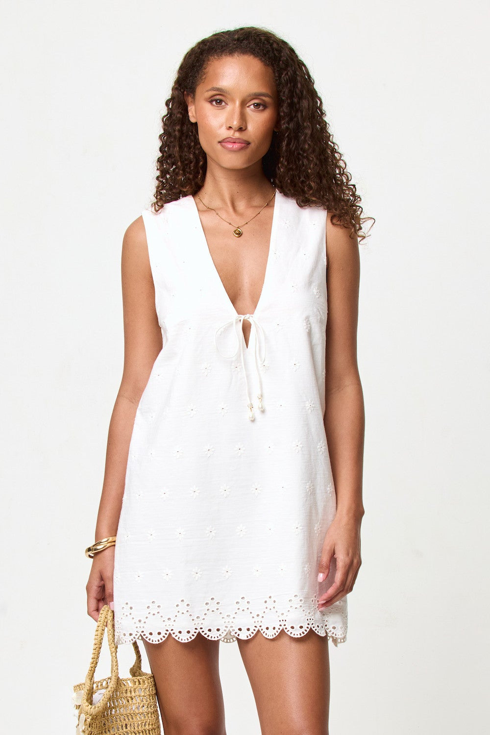 LSPACE Sunday Embroidered Mini Dress-The Shop Laguna Beach