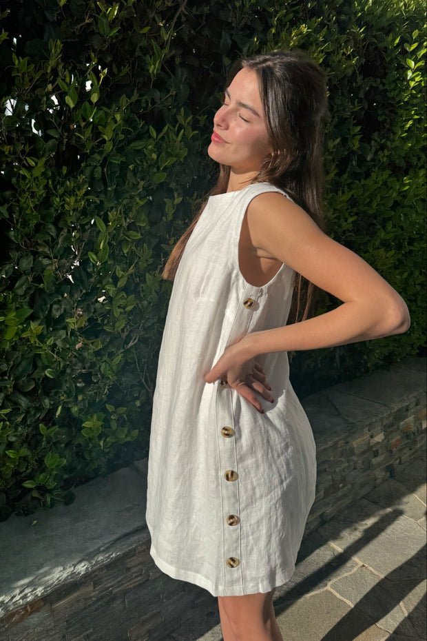 KEEN THE LABEL Dede Linen Mini Dress-The Shop Laguna Beach