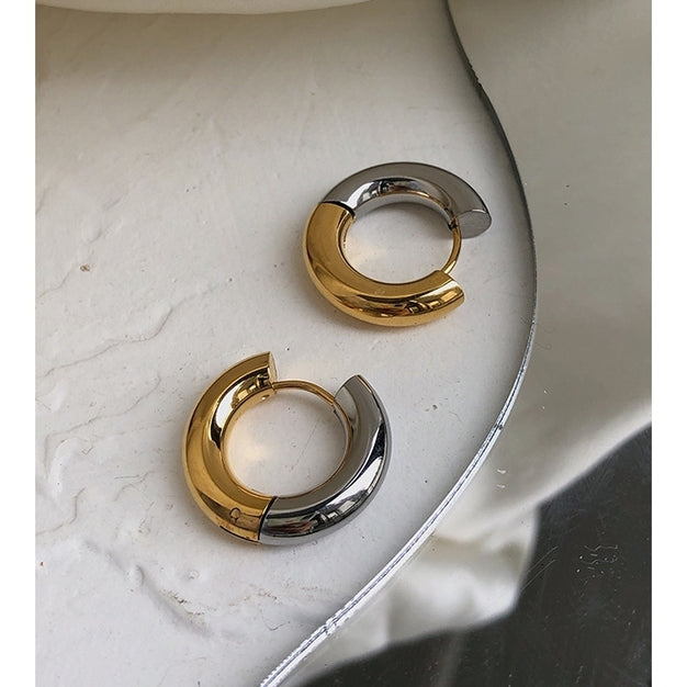 HOOP LA Undecided Two-Tone Earrings-The Shop Laguna Beach