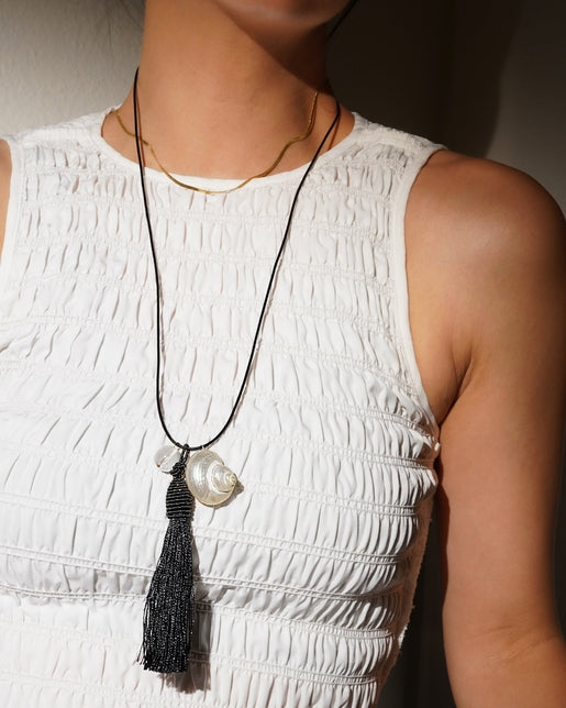 KOZAKH Costa Tassel Necklace - Gold-The Shop Laguna Beach