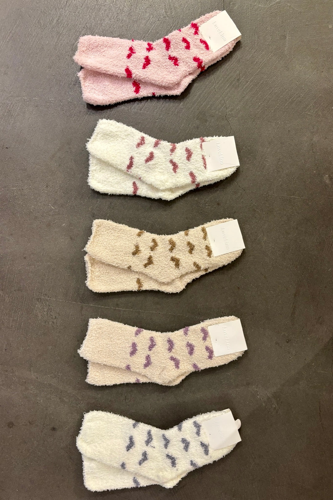 Fluffy Love Heart Socks - More Colors Available-The Shop Laguna Beach