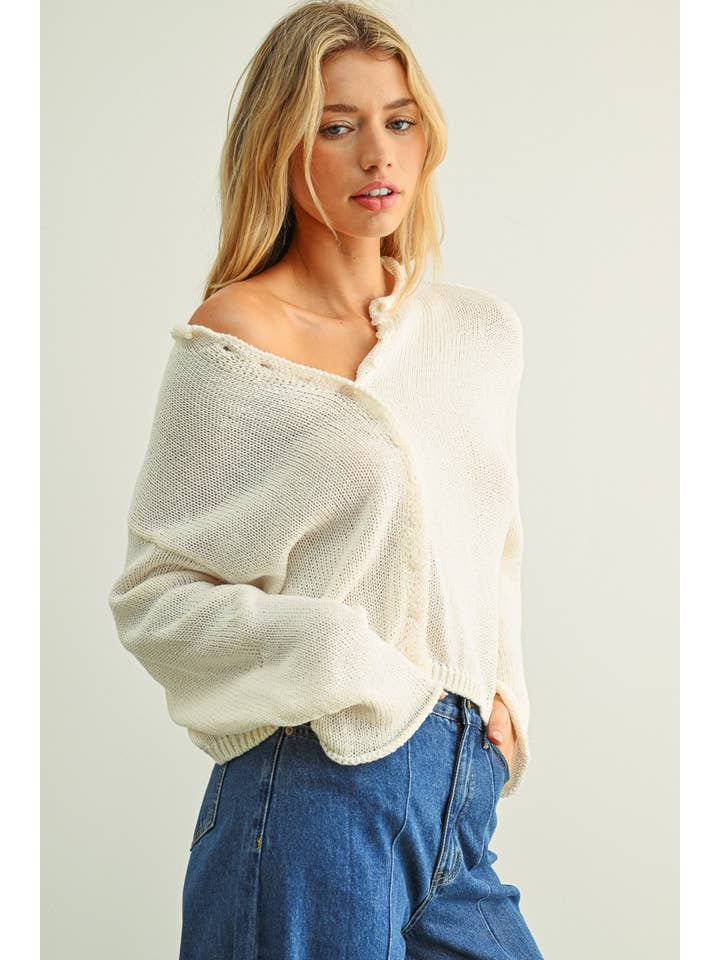 KEEN THE LABEL Hadley Rolled-Edge Cardigan - More Colors Available-The Shop Laguna Beach