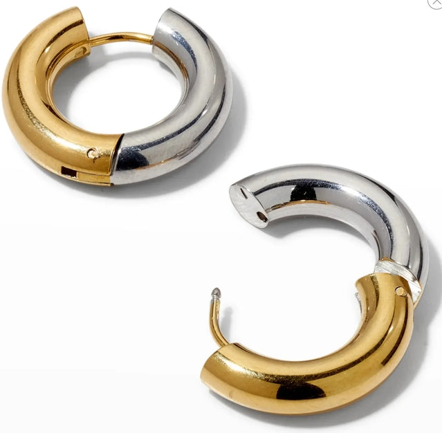 HOOP LA Undecided Two-Tone Earrings-The Shop Laguna Beach