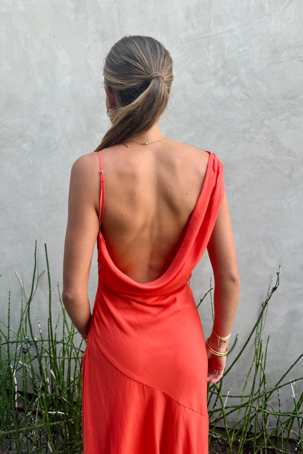 KEEN THE LABEL Regina Silky Cowl Maxi Dress-The Shop Laguna Beach
