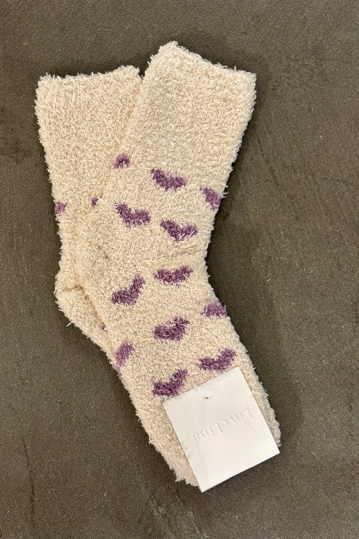 Fluffy Love Heart Socks - More Colors Available-The Shop Laguna Beach