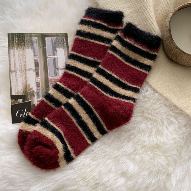 ACCITY Striped Plush Winter Socks - More Colors Available-The Shop Laguna Beach